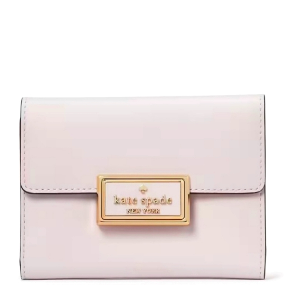 Kate Spade Reegan Leather Medium Flap Wallett, Pale Amethyst NWT